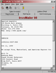 Click for a full screen view of InvoMailer.